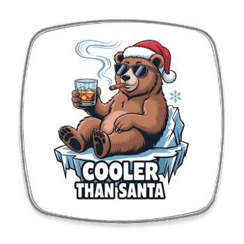 Santa Funny Christmas Christmas with Saying - Square fridge magnet - white - Front