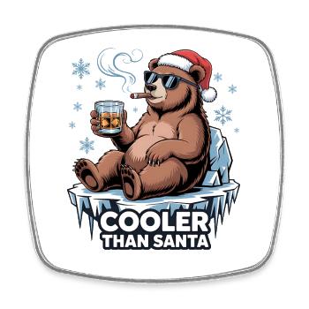 Santa Funny Christmas Christmas with Saying - Square fridge magnet - white - Front