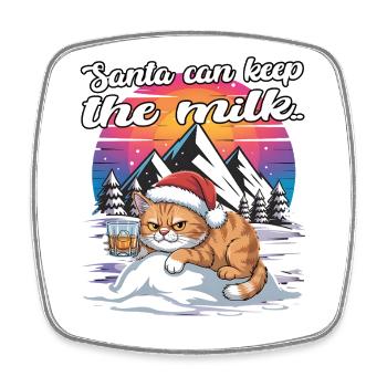 Santa Funny Christmas Christmas with Saying - Square fridge magnet - white - Front