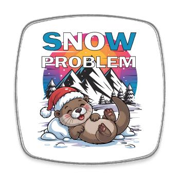 Santa Funny Christmas Christmas with Saying - Square fridge magnet - white - Front