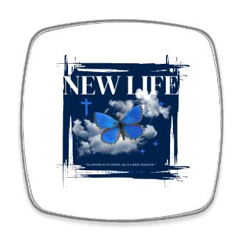 New Life - 2 Korinther 5:17 - Viereckiger Kühlschrankmagnet - Weiß - Vorne