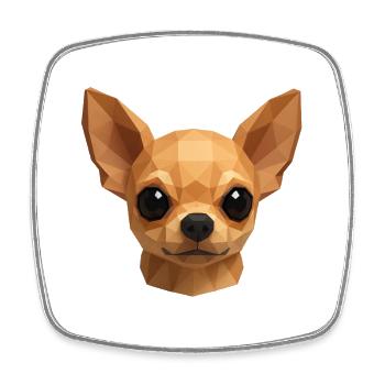 Süßer Chihuahua – Polygon Hundedesign - Viereckiger Kühlschrankmagnet - Weiß - Vorne