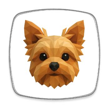 Süßer Yorkshire Terrier – Polygon Hundedesign - Viereckiger Kühlschrankmagnet - Weiß - Vorne