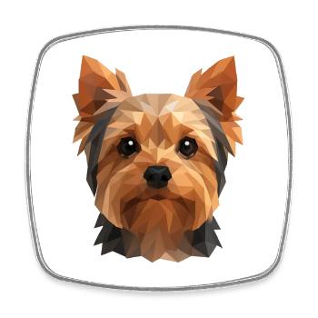 Süßer Yorkshire Terrier – Polygon Hundedesign - Viereckiger Kühlschrankmagnet - Weiß - Vorne