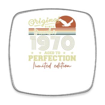 55th Anniversary | Original December 1970 - Square fridge magnet - white - Front