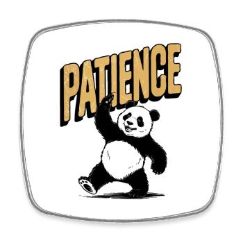 Retro Stil Patient Panda Vintage Design - Viereckiger Kühlschrankmagnet - Weiß - Vorne