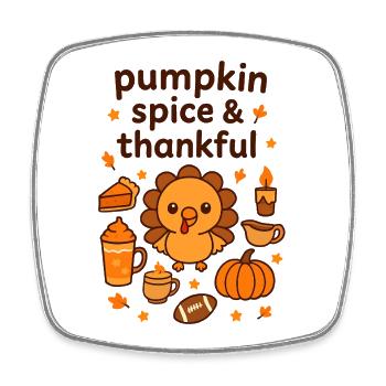 Pumpkin Spice Turkey Charm - Square fridge magnet - white - Front