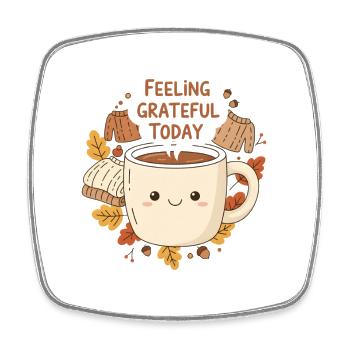 Dankbare Latte Tasse - Viereckiger Kühlschrankmagnet - Weiß - Vorne