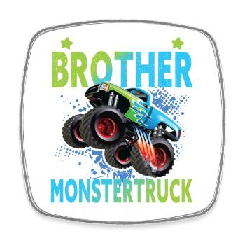 Monster truck - Square fridge magnet - white - Front