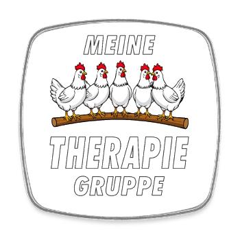 Poulets Mon Groupe de Thérapie - Magnet carré - blanc - Devant