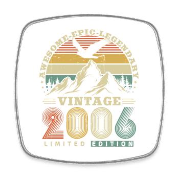 2006 Vintage Vintage Birthday Retro Gift - Square fridge magnet - white - Front