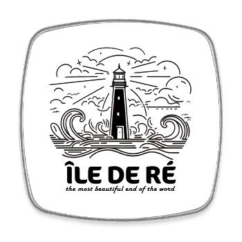 Gift Ile de Ré Souvenir Strände Charente-Maritime - Viereckiger Kühlschrankmagnet - Weiß - Vorne