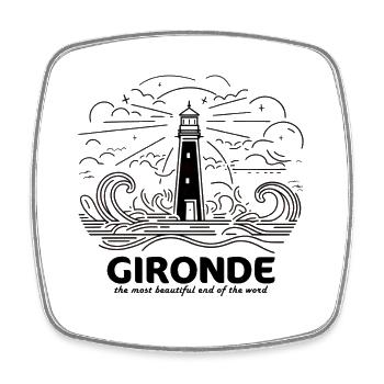 Geschenk Gironde Souvenir Reise Bordeaux Dünenweine - Viereckiger Kühlschrankmagnet - Weiß - Vorne