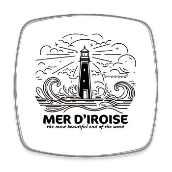 Cadeau Mer d'Iroise Souvenir Phare Finistère Bzh - Magnet carré - blanc - Devant