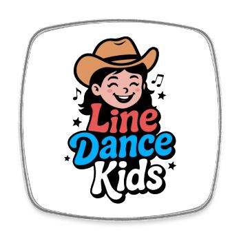Line Dance Kids Cowboy Hut Girl - Square fridge magnet - white - Front