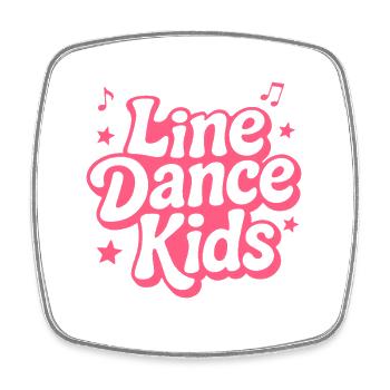 Linedance Kids - Tanz mit Herz - Musik Geschenk - Viereckiger Kühlschrankmagnet - Weiß - Vorne