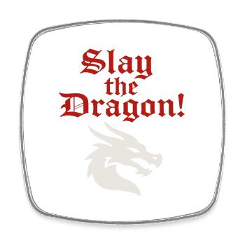 Dragon Warrior - Viereckiger Kühlschrankmagnet - Weiß - Vorne