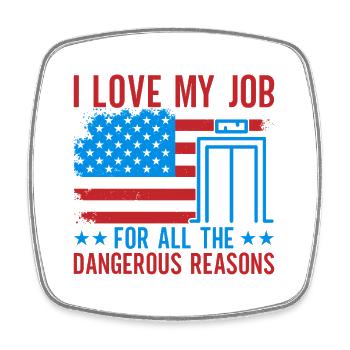 Elevator Mechanic - If I Pray You Should Too - Square fridge magnet - white - Front