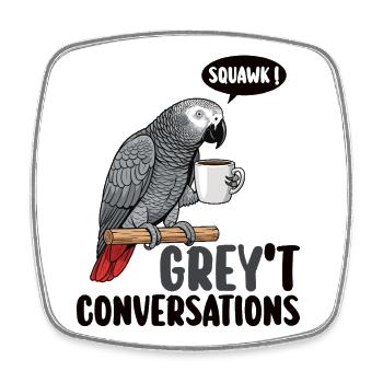 Oiseau Perroquet Gris D'Afrique Humour - Magnet carré - blanc - Devant