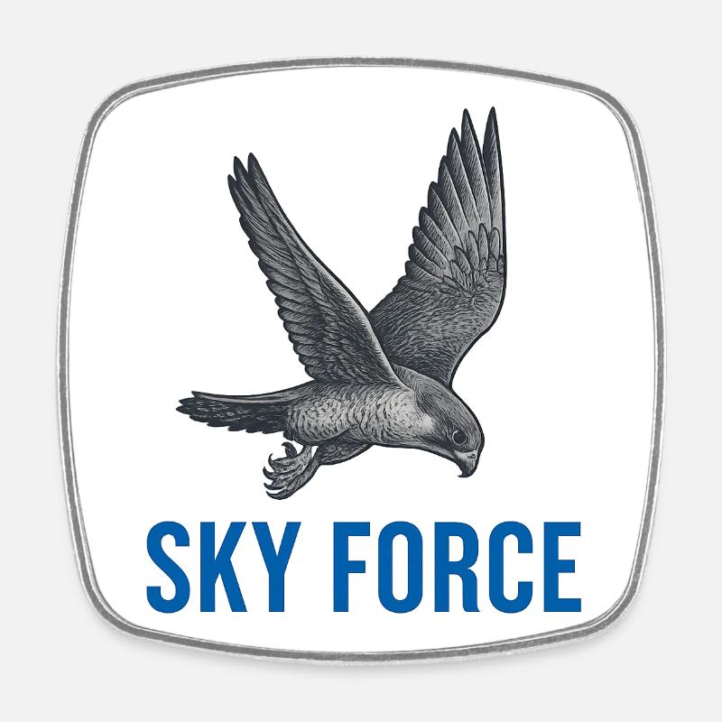 Sky Falcon Sky Force - Square fridge magnet - white