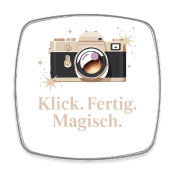 Click Done Magical Retro Camera Enthusiasts - Square fridge magnet - white - Front