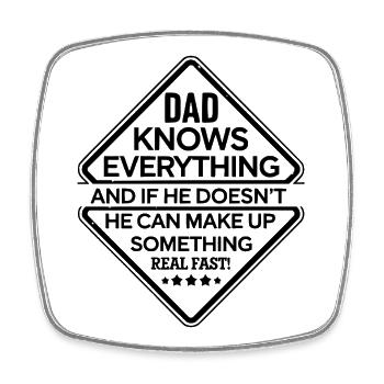 Drôle Papa Citation Père Humour - Magnet carré - blanc - Devant