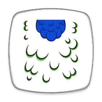 Drôle Peacock Belly Lazy Halloween Costume Easy DI - Magnet carré - blanc - Devant