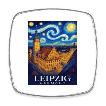 Leipzig - Viereckiger Kühlschrankmagnet - Weiß - Vorne