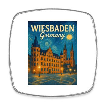 Wiesbaden - Viereckiger Kühlschrankmagnet - Weiß - Vorne