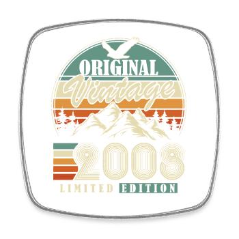 Original 2008 Vintage Vintage Birthday Retro - Square fridge magnet - white - Front