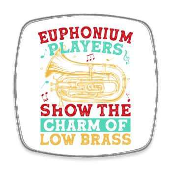 Euphonium Show The Charm Of Low Brass Baritone - Square fridge magnet - white - Front