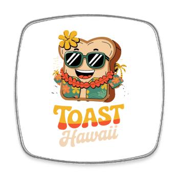 Toast Hawaï Rétro Cool Ambiance de plage - Magnet carré - blanc - Devant