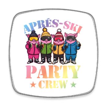 Après-ski Party Crew Pig - Magnet carré - blanc - Devant