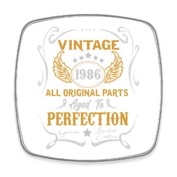 1986 Vintage Born Cadeau d’anniversaire - Magnet carré - blanc - Devant