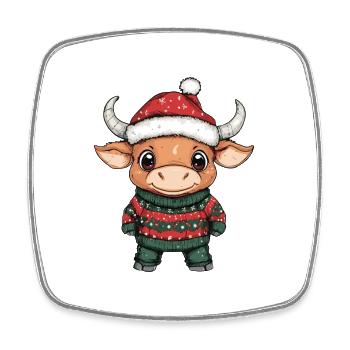 Taurus Christmas - Square fridge magnet - white - Front