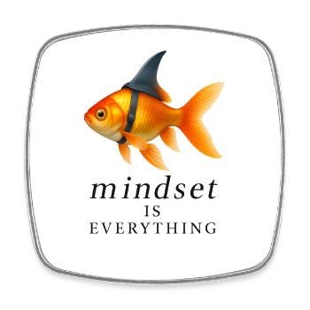 Goldfish Mindset Harness Design, Motivierend - Viereckiger Kühlschrankmagnet - Weiß - Vorne