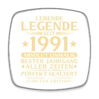 1991 Année de la construction Légende 35e Cadeau d’anniversaire - Magnet carré - blanc - Devant
