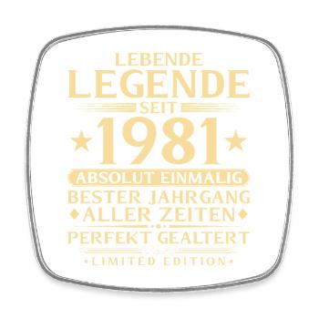 1981 Année Légende 45ème Cadeau d’anniversaire - Magnet carré - blanc - Devant