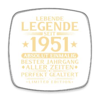 1951 Baujahr Legende 75. Geburtstag Geschenk - Viereckiger Kühlschrankmagnet - Weiß - Vorne