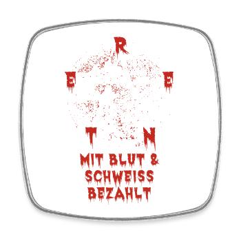 Pension - Paid with Blood and Sweat - Death Metal - Square fridge magnet - white - Front