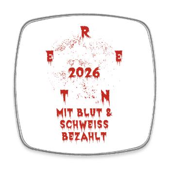 Pension 2026 paid for with blood and sweat Pentagram - Square fridge magnet - white - Front