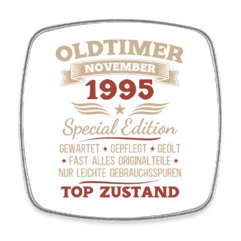 Cadeau 30ème anniversaire Voiture Vintage Novembre 1995 - Magnet carré - blanc - Devant