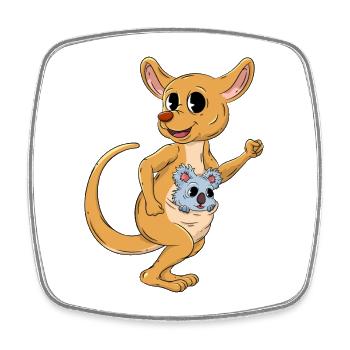 Kangourou avec bébé koala - Magnet carré - blanc - Devant