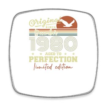 45th Birthday | Original December 1980 - Square fridge magnet - white - Front