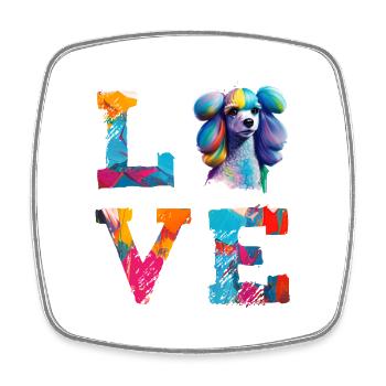 Chemise Poodle Love Dogs – Cute Poodle Lover - Magnet carré - blanc - Devant