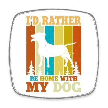 Chiens Chien Amoureux Chien Propriétaire Cadeau - Magnet carré - blanc - Devant