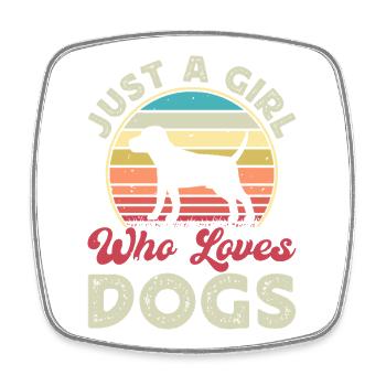 Chiens Chien Amoureux Chien Propriétaire Cadeau - Magnet carré - blanc - Devant