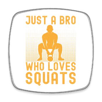 Fanatiques de fitness Bro qui aime les squats Calisthenics - Magnet carré - blanc - Devant