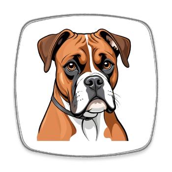 Boxer Portrait - Square fridge magnet - white - Front