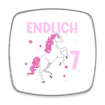 7 Jahre alt Pferd Endlich Bin Ich 7 Mädchen 7. - Viereckiger Kühlschrankmagnet - Weiß - Vorne